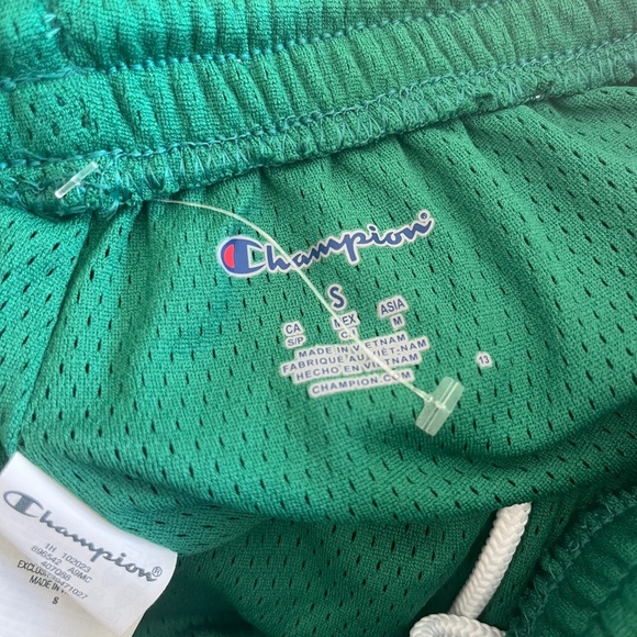 Champion Sz S Green Basketball Shorts Pull On Waist Drawstring - Picture 2 of 7